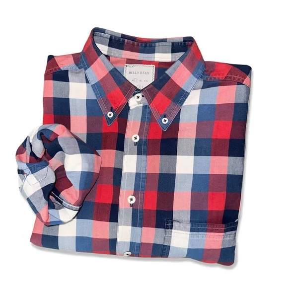 Billy Reid Buffalo Check Oxford Shirt Made in Italy - Picture 13 of 13